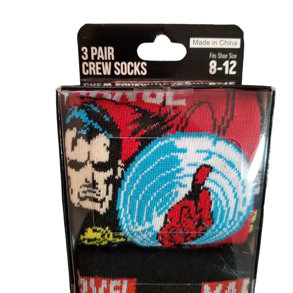 Marvel Dr Strange Thor Crew‎ Socks 3 Pairs New